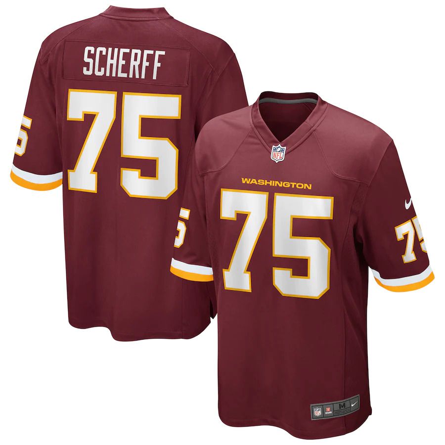 Men Washington Redskins #75 Brandon Scherff Nike Burgundy Game Player NFL Jersey